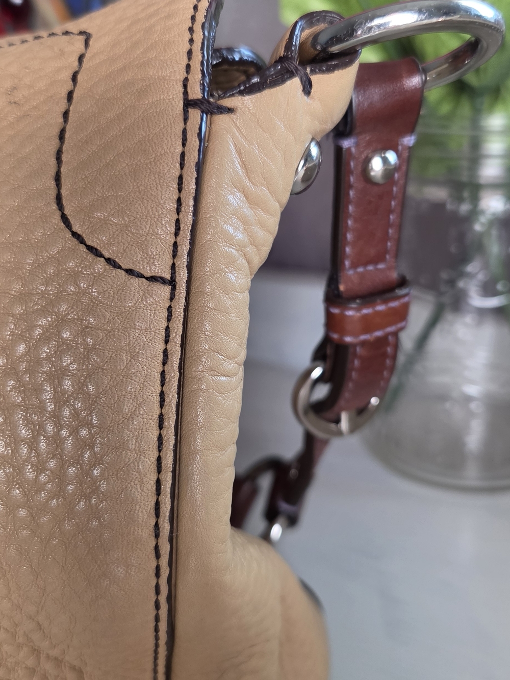 Coach Pebbled Leather Shoulder Bag in Tan - Picture 8 of 12
